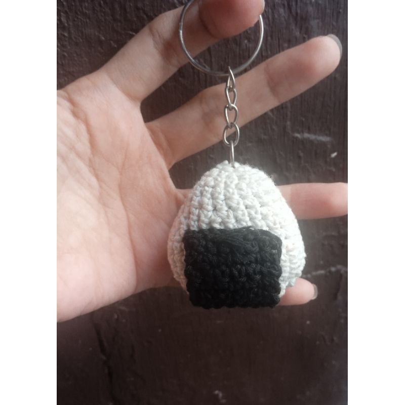 Gantungan Kunci/Tas (Keychain) Rajut Bentuk Onigiri