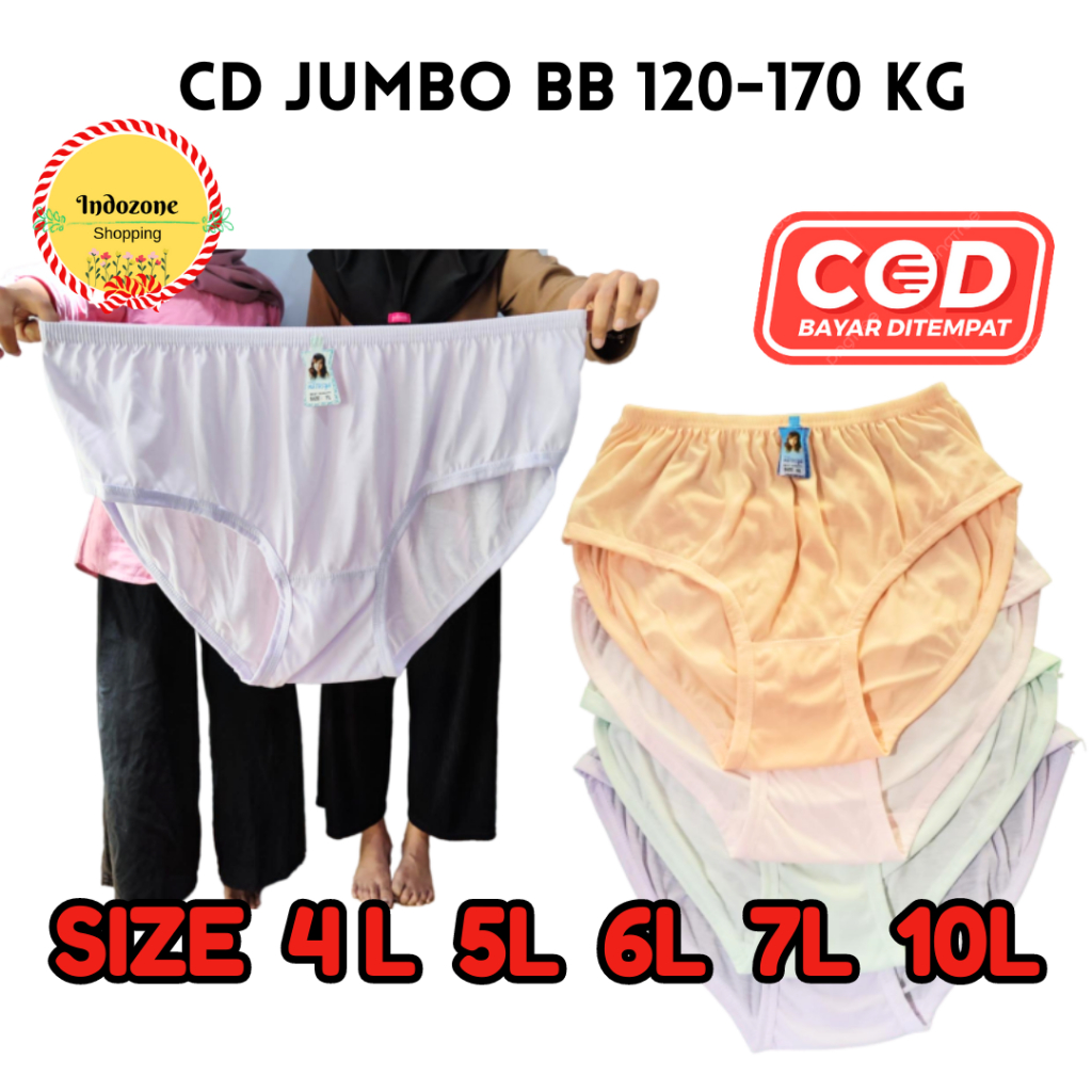 Celana Dalam Wanita Super Jumbo L-6L muat sampai BB 130 Kg | CD Wanita | CD Wanita Bigsize INDOZONEI