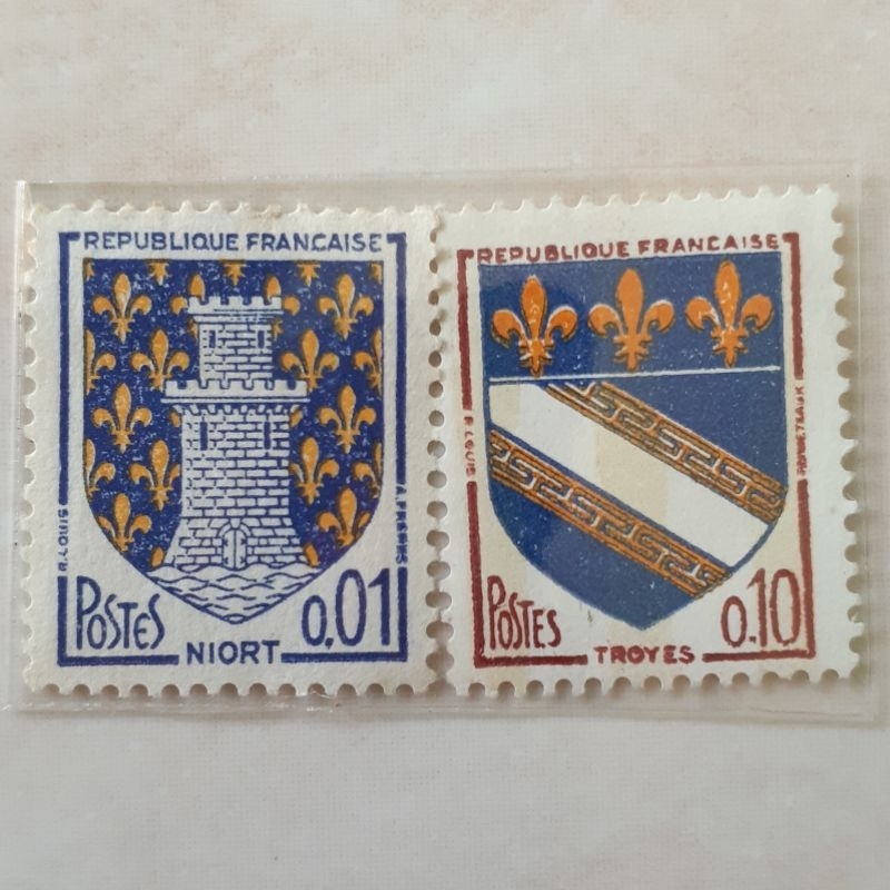 

Perangko Prancis Coat of Arms Tahun 1963-1964 set 2pcs