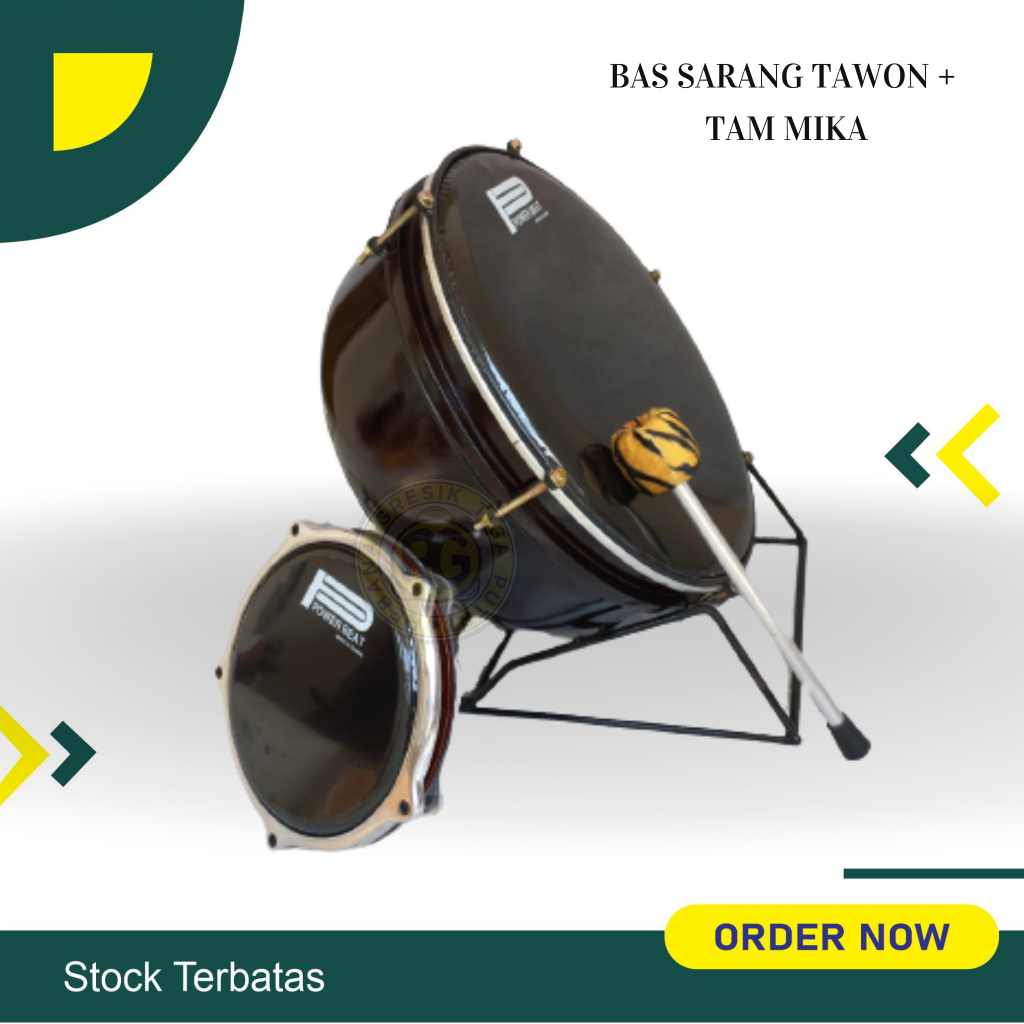 Bas Hadroh 16 inch/40 cm bas Absi Sarang Tawon dan Tam Tung Mika