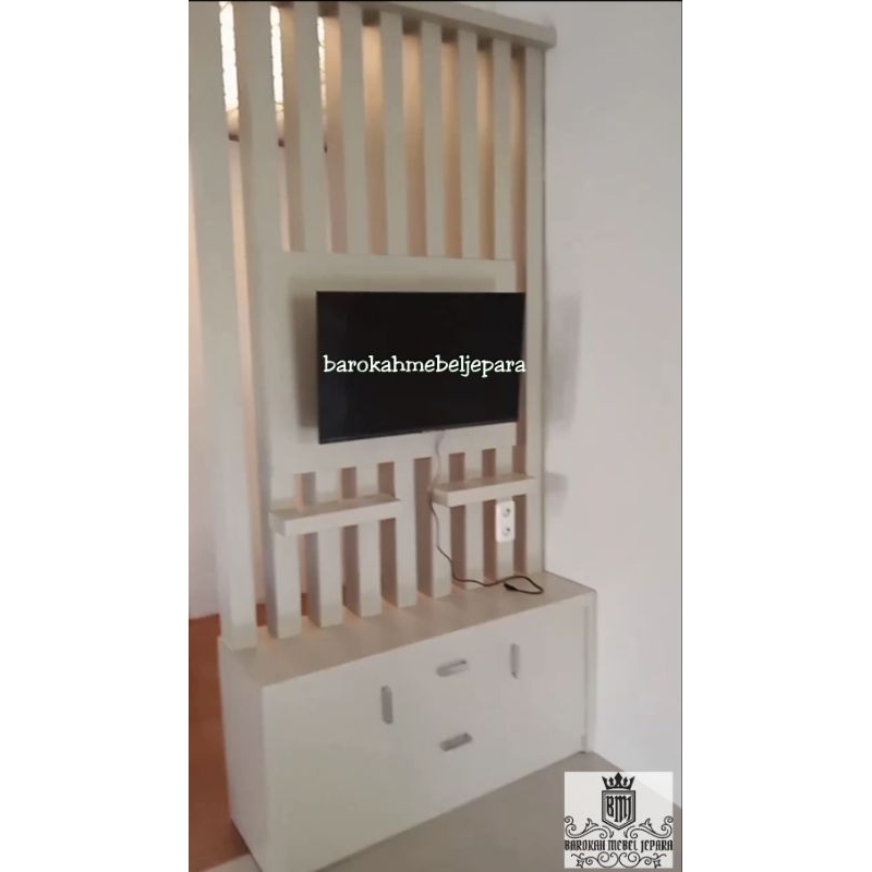 Partisi ruangan jati 120cm / partisi tv penyekat ruangan / pembatas ruangan