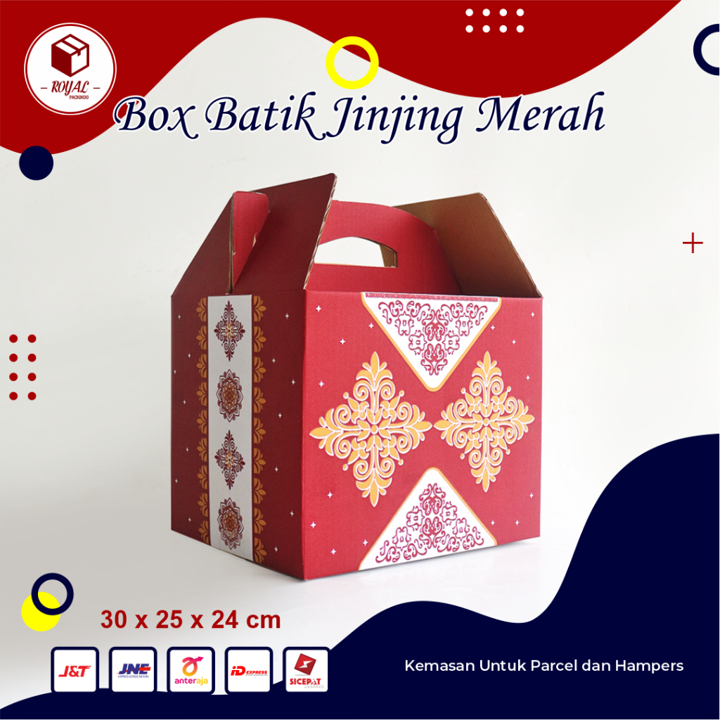 

Kardus Box Parcel Batik Merah - Uk. 30 x 25 x 24 cm parcelbox/boxjinjing/packaging/hampersbox/boxpacking/parcel
