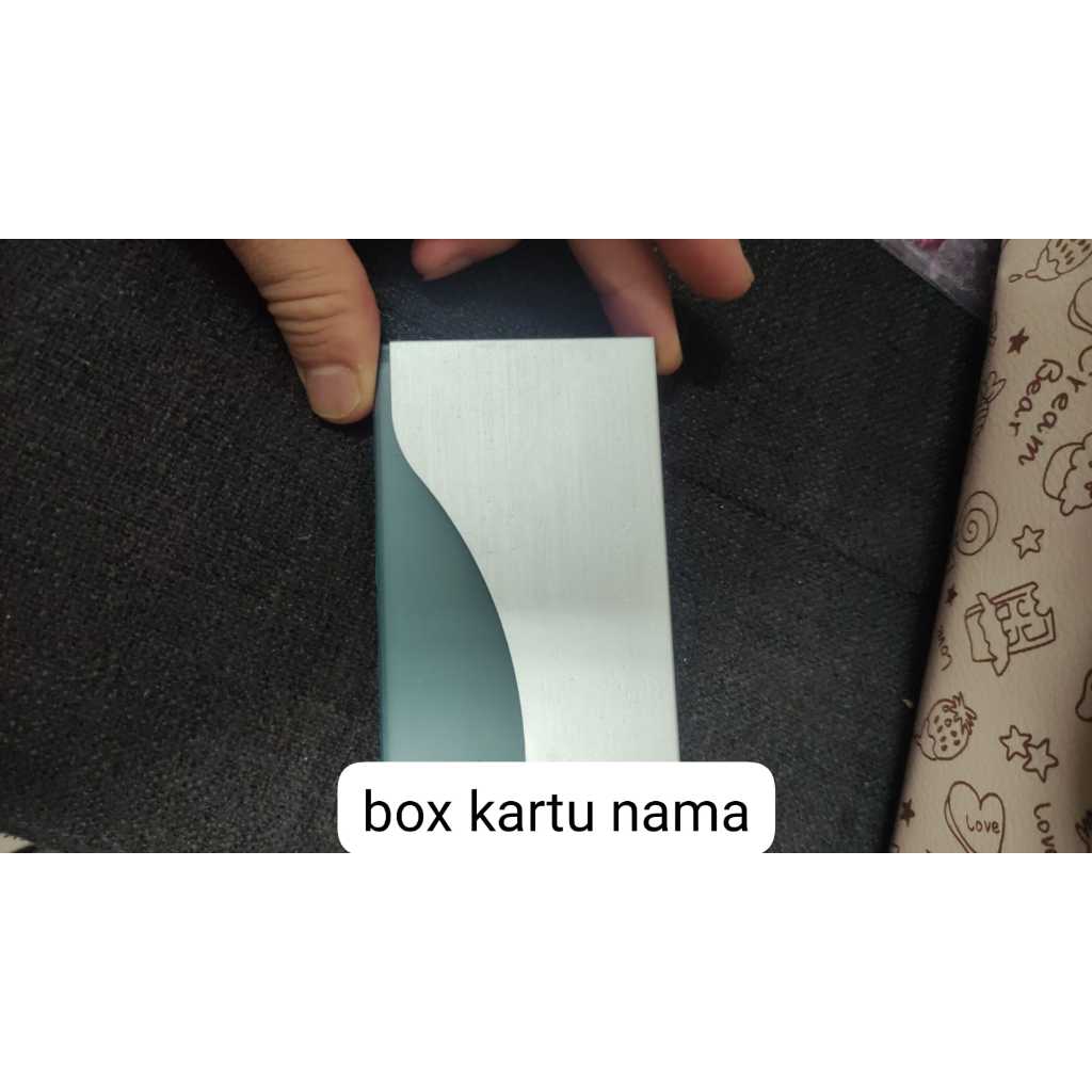 

box kartu nama biru silver sim atm ktp ( masuk 14 kartu pokemon tebal) tempat kartu nama