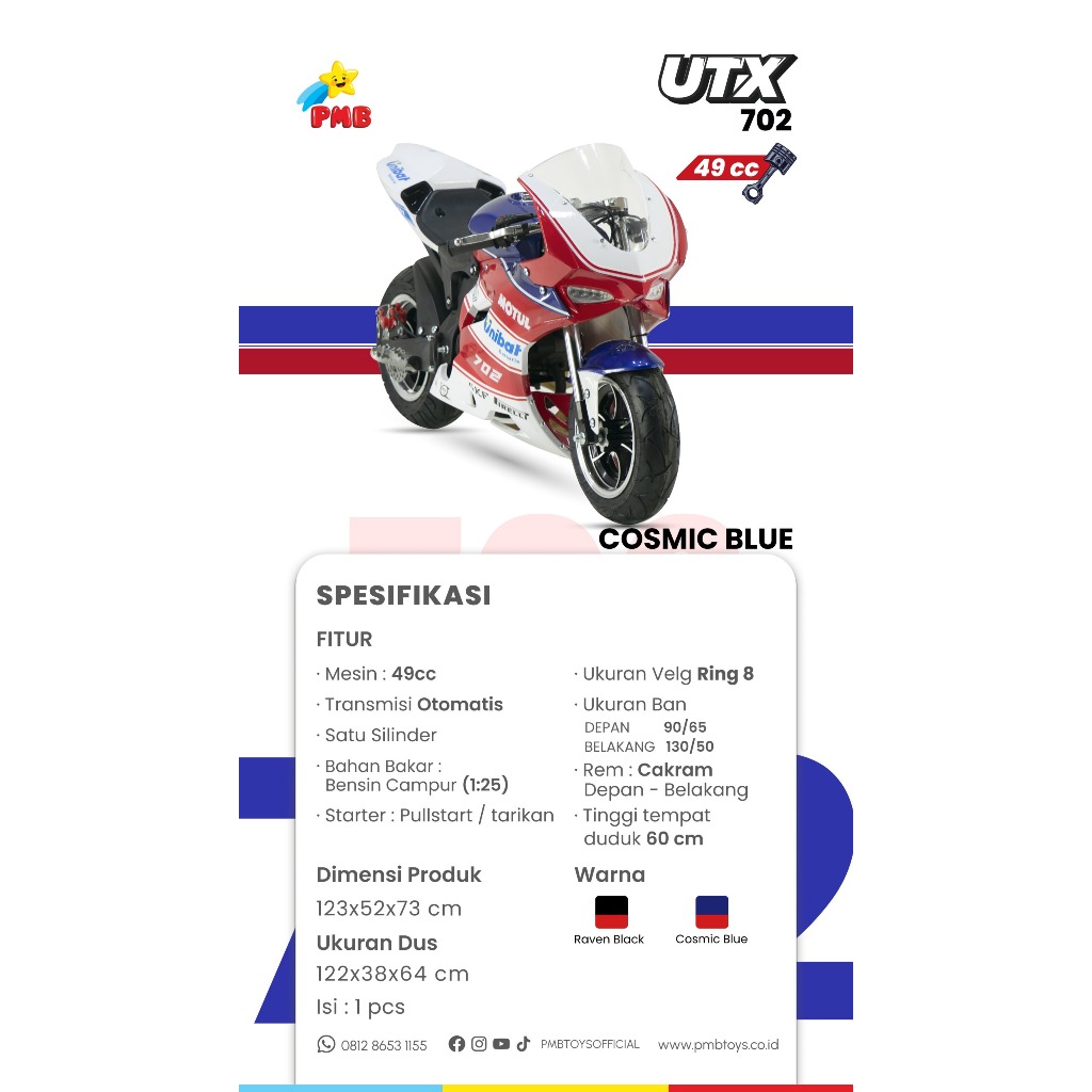 Mainan Anak PMB MOTOR BENSIN Otomotif Seru Balap MOTO GP MOTUL UTX-702