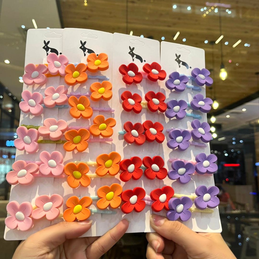 10 JEPIT RAMBUT ANAK LUCU/ JEPITAN RAMBUT ANAK LUCU MIX KARAKTER BUNGA