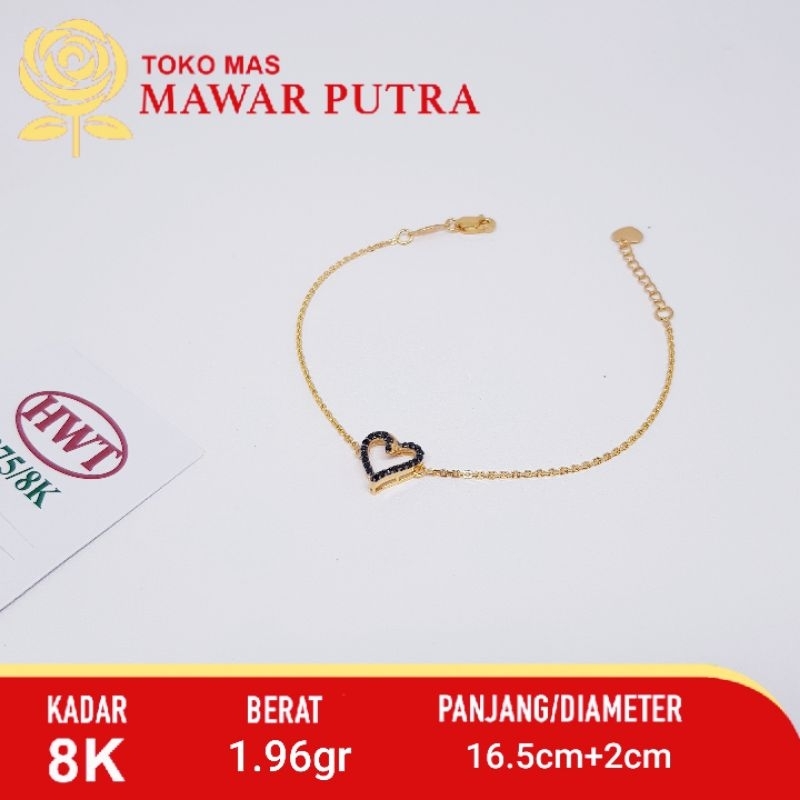 Gelang emas rantai fashion HWT gold 8K 375