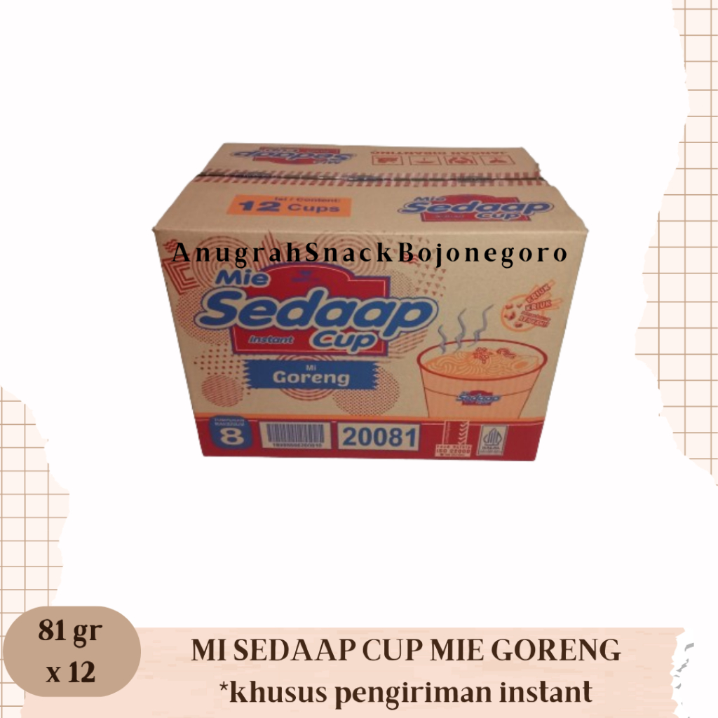 

Mie Sedaap Instant Cup Mi Goreng 81gr x 12