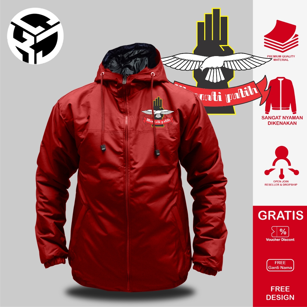 JAKET SILAT MERPATI PUTIH JAKET PENCAK SILAT INDONESIA JAKET COSTUM LOGO DAN TULISAN