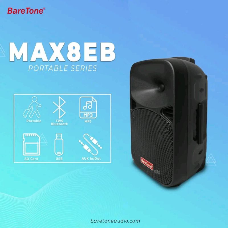 Speaker portable meeting Baretone Max08eb Max8eb Original speaker bluetooth usb speaker 8 inch speak