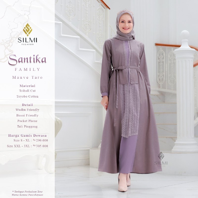 BUSANA MUSLIM GAMIS DRESS WANITA DEWASA REMAJA TERBARU WARNA UNGU LILAC COKLAT BROWN - SARIMBIT SILM
