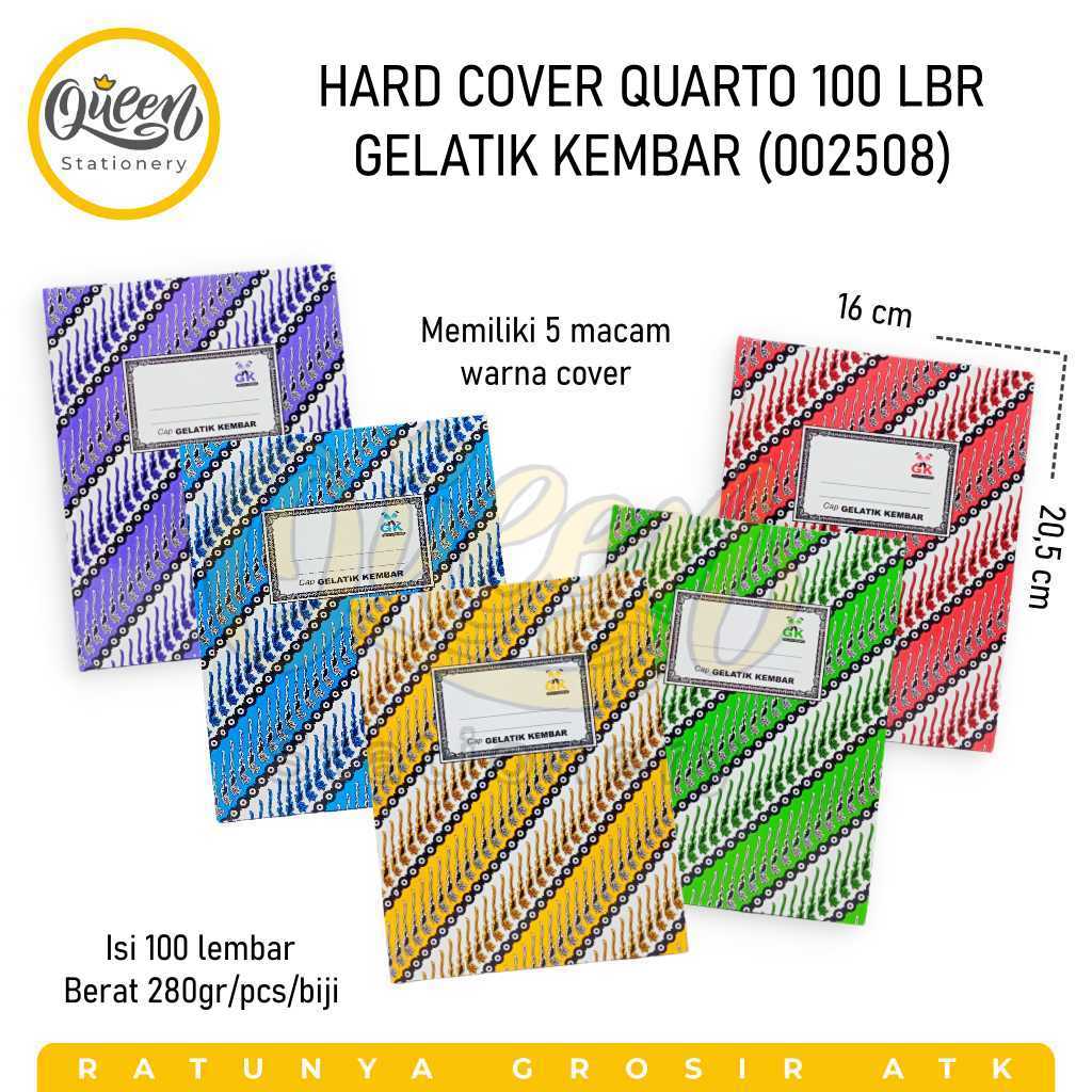 

1 PCS HARD COVER QUARTO 100 LEMBAR - BUKU CATATAN SAMPUL KERAS PEMBUKUAN