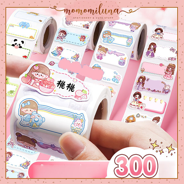 

1 roll isi 300 pcs sticker label nama cute lucu MK1610