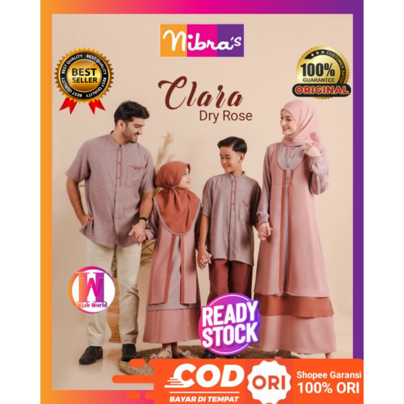 Nibras Sarimbit Terbaru 2024 Clara Dry Rose / Sarimbit Keluarga 2024 / Baju Couple Keluarga Terbaru 