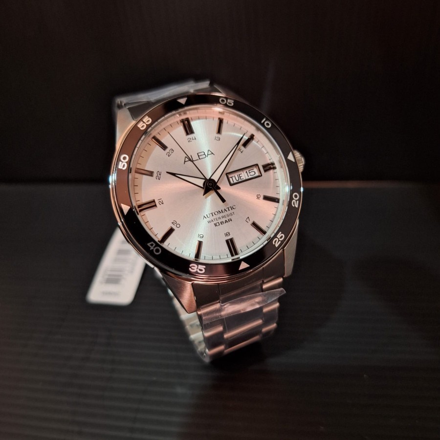 JAM TANGAN PRIA ALBA AL4599X1 AL4599 AUTOMATIC SILVER ORIGINAL