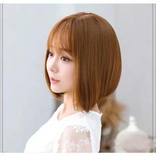 Wig Full Cap Rambut Pendek Bobo Lurus Wanita Berkualitas Korean Version / Wig Short Hair / Wig Short