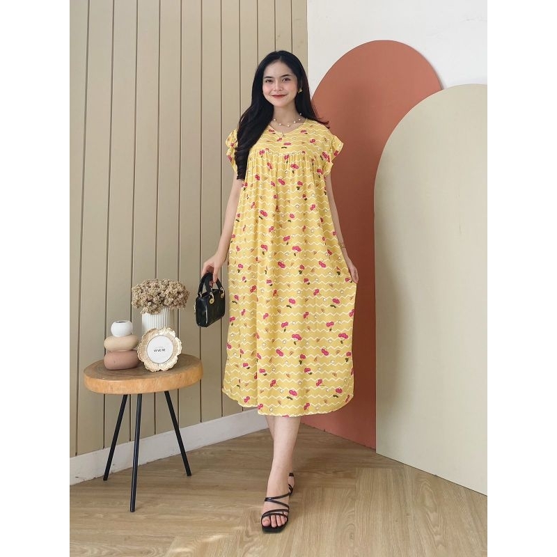 Vinie dress hd id dailywear daster pendek lengan ruffle