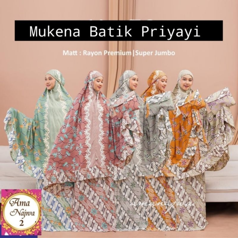 100% ORI Mukena Batik Priyayi Jumbo by Ama Najwa 2