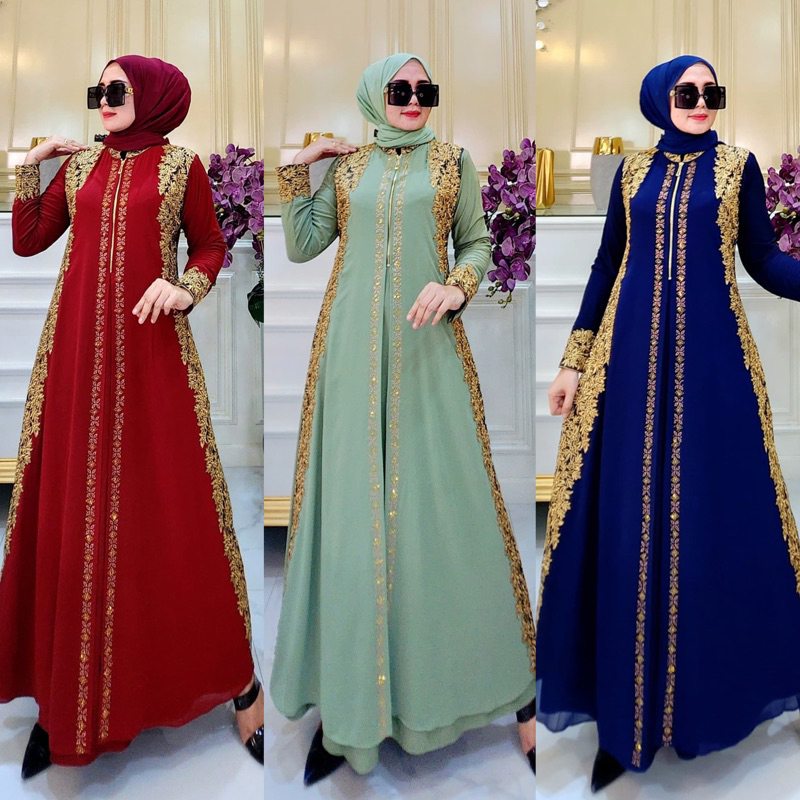 RINA BUSANA - COD - (BUSUI) Gamis Abaya Turki Mewah Terbaru 2023 - Abaya Warna Warni