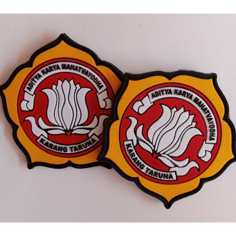 patch rubber logo karang taruna tempelan karet emblem velcro