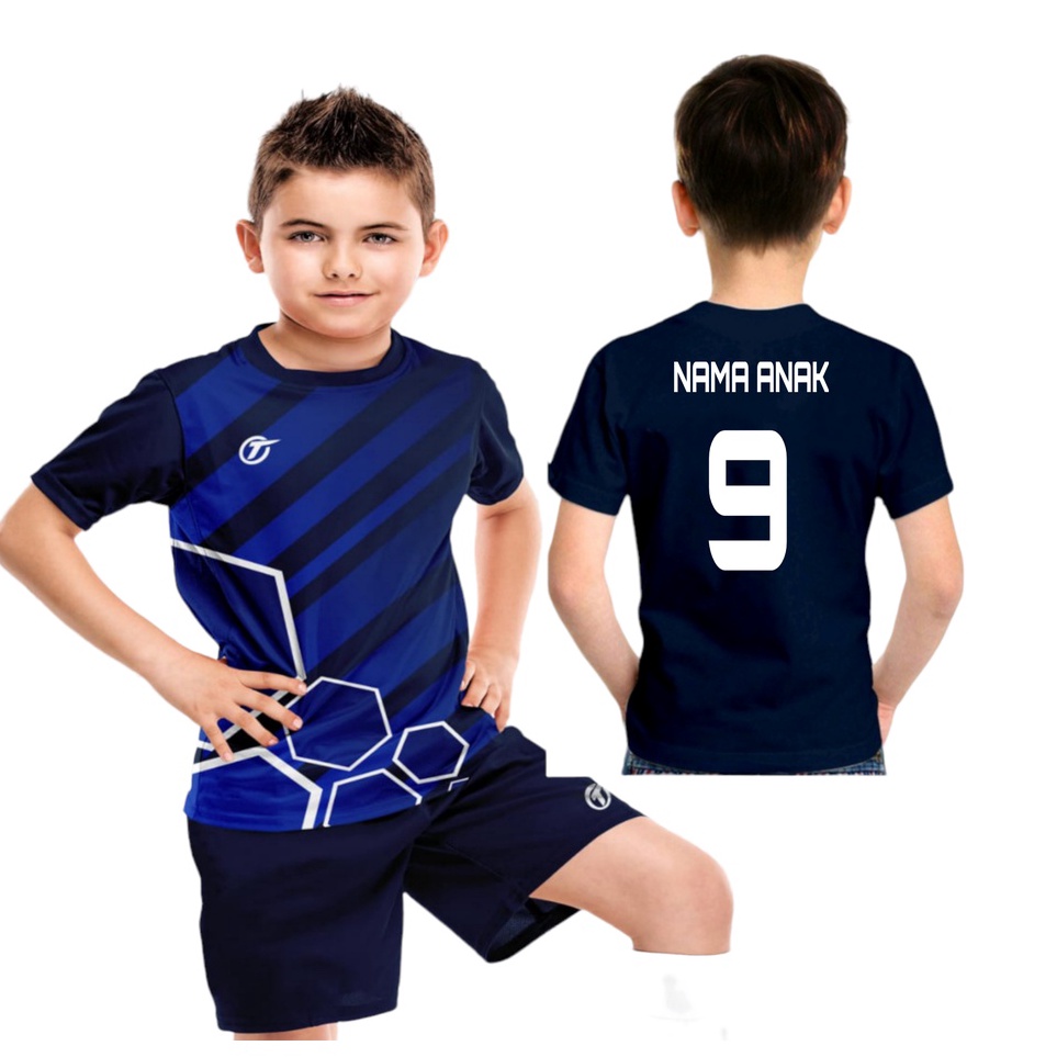 Dapatkan BAJU BOLA ANAK LAKI LAKI/BAJU FUTSAL ANAK/BAJU FUTSAL SABLON NAMA+NOMOR/JERSEY BOLA ANAK