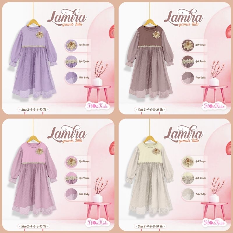 TERBARU  GAMIS ANAK PEREMPUAN TUTU BY FLOWER KIDS MURAH PESTA MEWAH BAJU MUSLIM ANAK KONDANGAN UNGU 