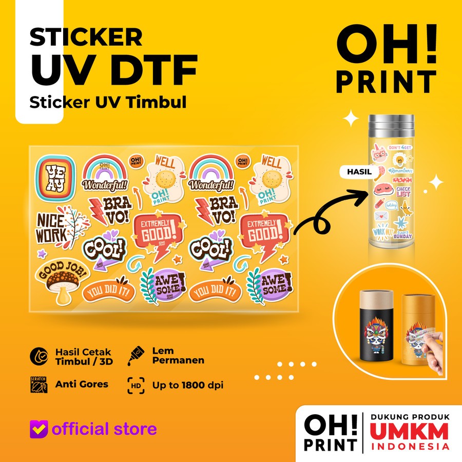 

Stiker UV DTF | Sticker UV Decal | Sticker UV Timbul