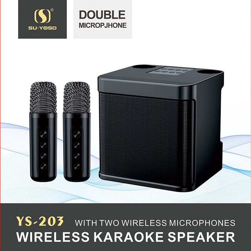 Tjbox YS-203 Voice Change Karaoke Speaker Bluetooth 2 mic for Mobile Phone karaoke keluarga