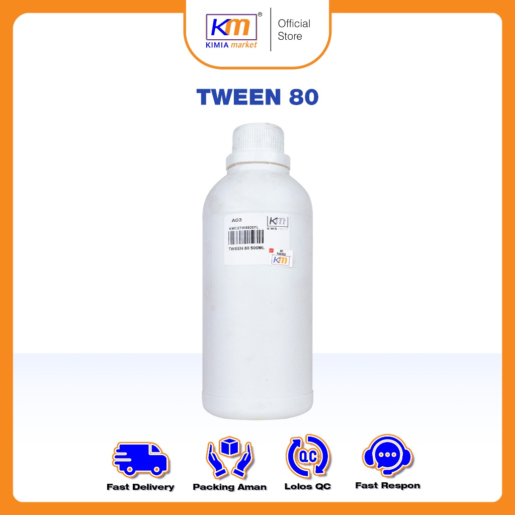 Premium Tween 80 atau emulsifier cosmetic grade penyatu air dan minyak 500ml