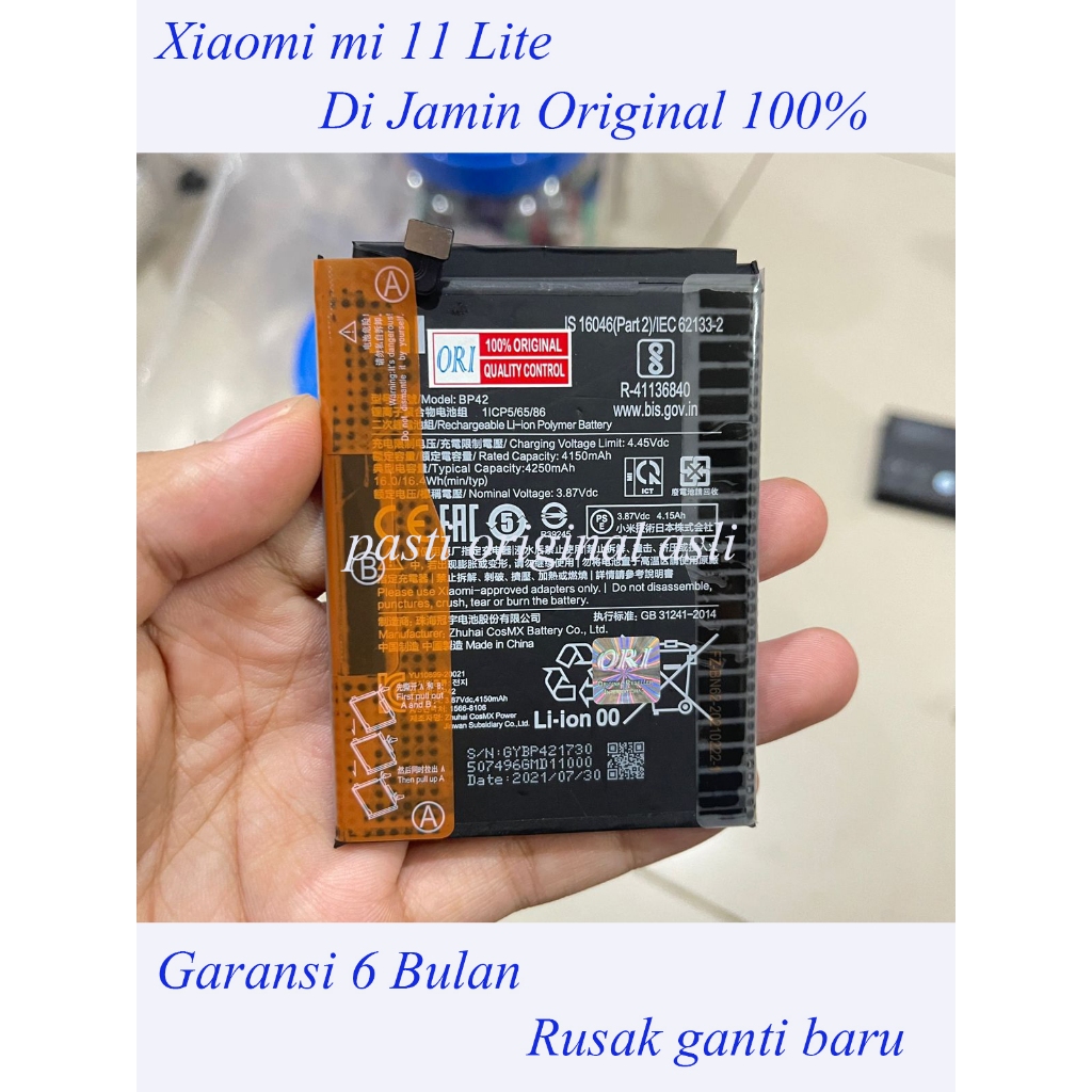 Baterai Batere Battery Mi11 Lite BP42 Mi 11 Lite Original100%