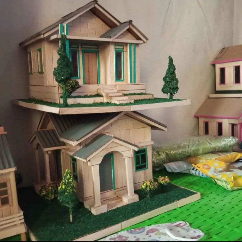 Rumah miniatur dari stik es krim/kerajinan tangan