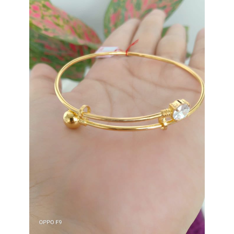 gelang perak lapis emas 22k dewasa