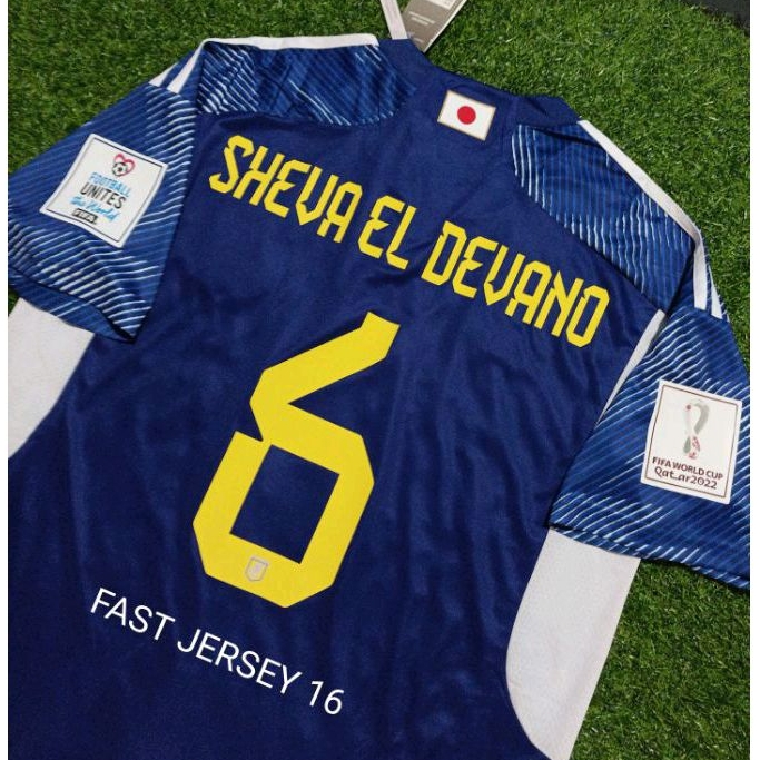 Jersey JEPANG JAPAN Home + NAMESET FULL PATCH PD 2022 Grade Ori