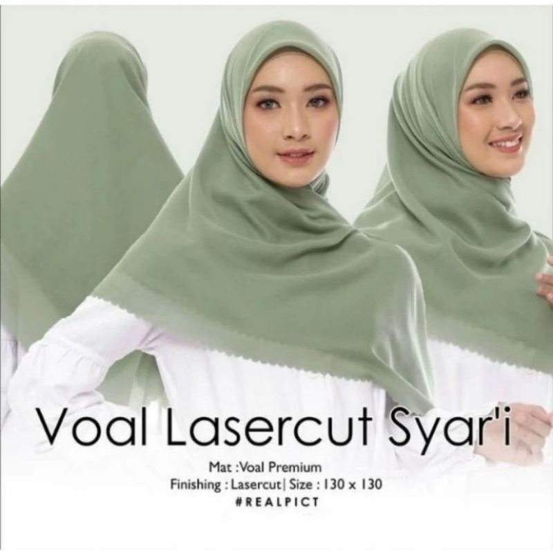 Segi empat voal miracle waterproof jumbo/ jilbab polos jumbo arabian 130x 130cm/ hijab voal miracle 