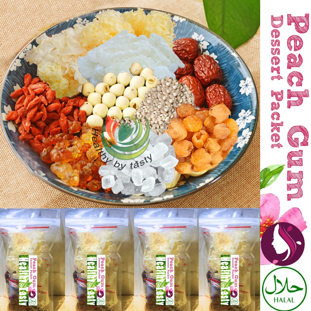 

[9SM74] 【Paket 】Peach Gum Paket PEACHGUM Dessert Premium Super Lengkap Tao Jiao Minuman Collagen HALAL vretc