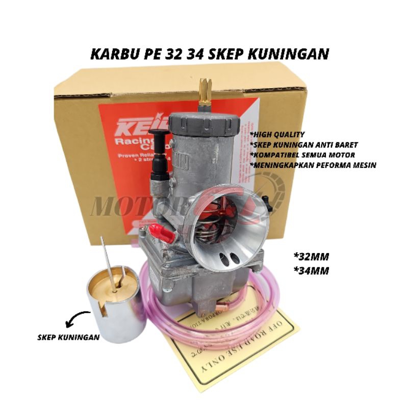 (BISA COD) KARBURATOR KABRU PE 32 34 - KARBU PE32 PE 34 KEIHIN SKEP KUNINGAN ANTI BARET