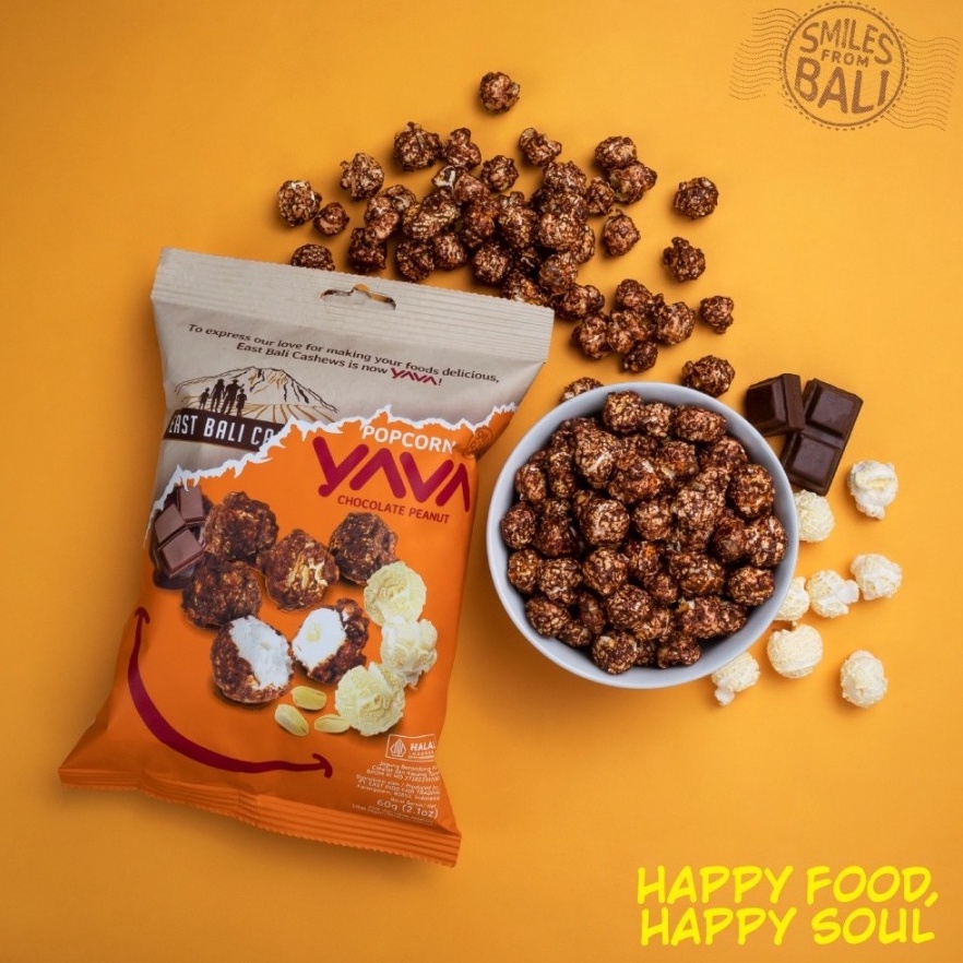 

[☮G39➤] East Bali Cashew - YAVA - Popcorn - 60gr Chocolate Peanut/ Caramel Cashew Paling Diminati