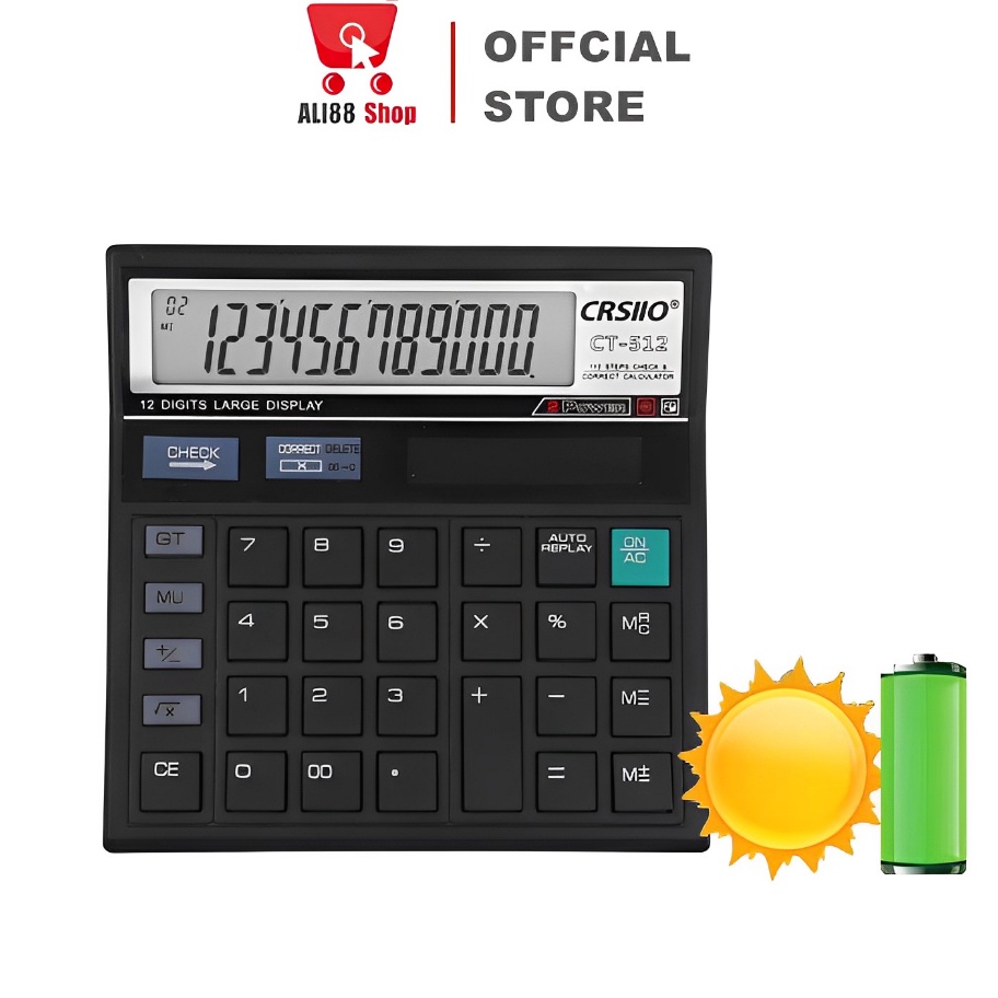 

Seller ALI88 Kalkulator 12 Digit - Calculator Check Dual Two 2 Power Best