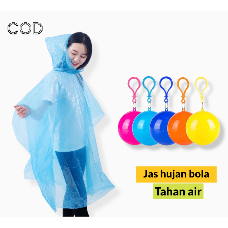 BOLA - 1 PAKAI JAS HUJAN,RAINCOAT Pria Wanita Terbaik Anti Rembes Plastik Rok Transparant Ringan SPE