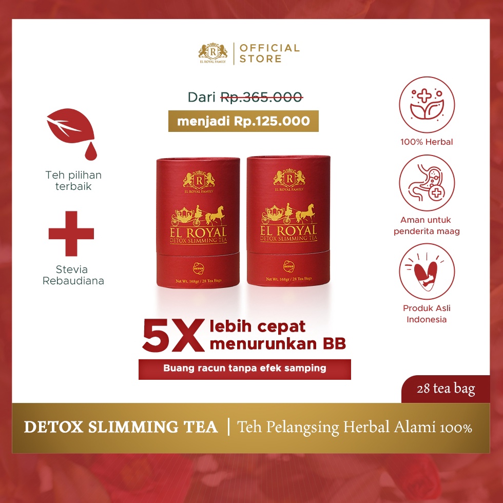 

HMVTO El Royal Detox Slimming Tea - Teh Detox 2 Pcs hihwr