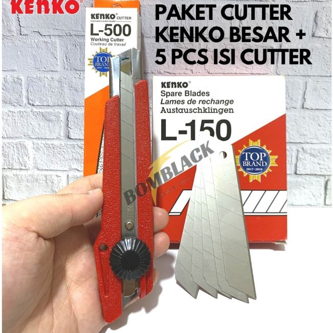 

Kirim Sekarang PAKET Cutter KENKO Besar L-500 + 5 pcs Isi Pisau Cutter L-150 Kater Ready Stock