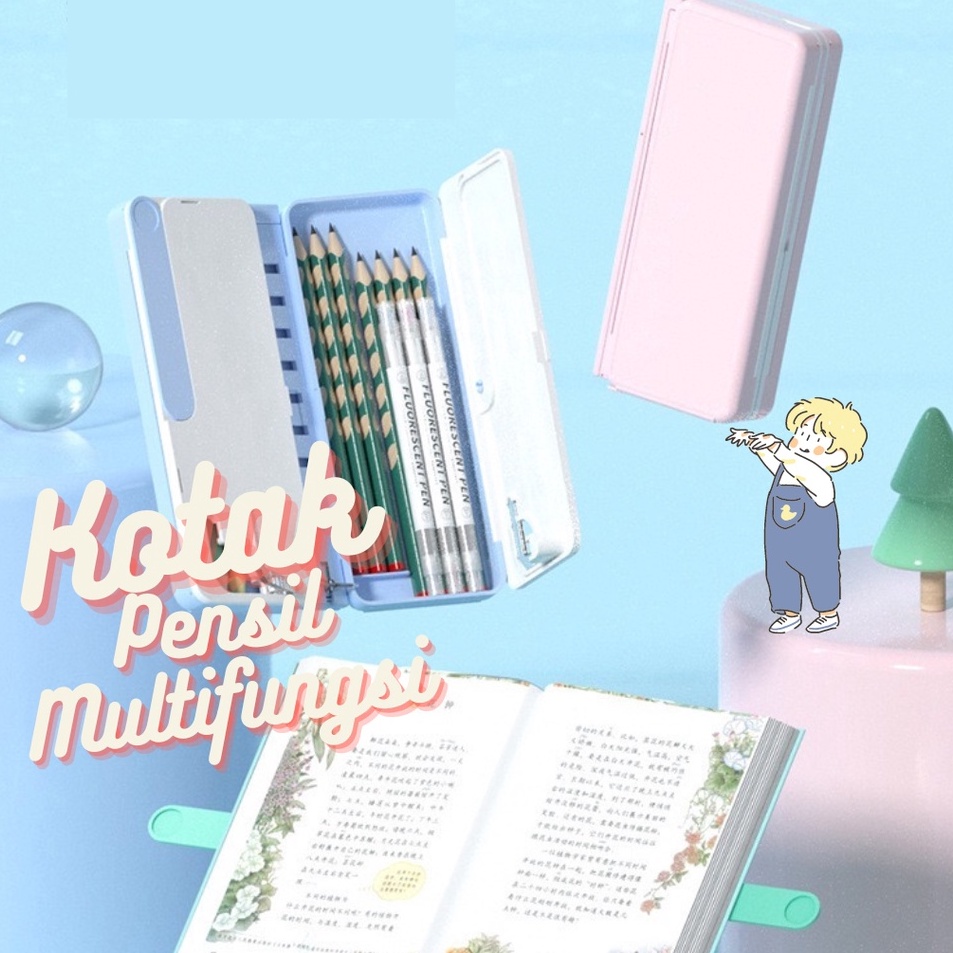 

Terupdate Kotak Pensil Lipat / Tempat Pensil Multifungsi Dengan Papan Tulis Dan Tatakan Buku / Smart Pencil Case ➫✬✵
