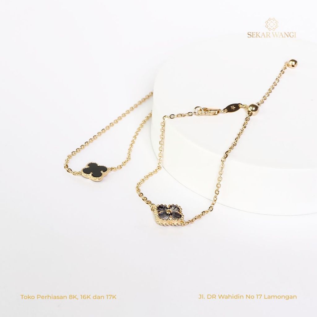 SATU SET EMAS GOLD VAN CLEEF, EMAS ASLI KADAR 8K (375%)