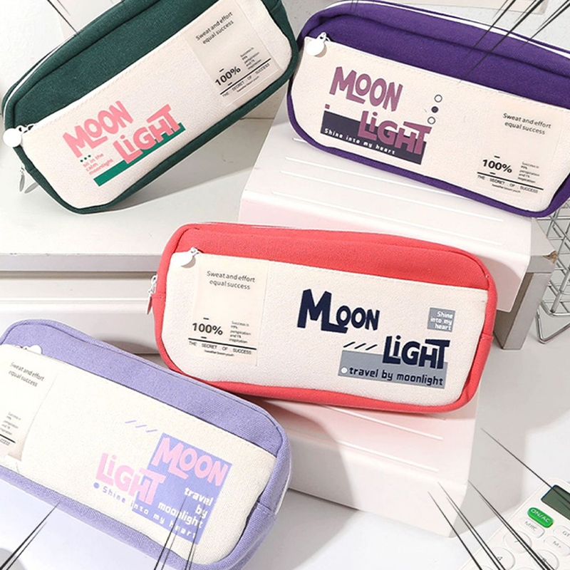 

Canvas Pencil Bag Large Capacity Ins Kawaii Pencil Case Cute Bag Pouch for Students Stationery School Office Supplies
