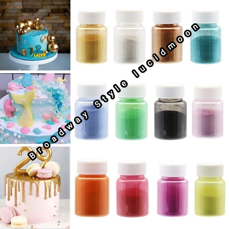 

Lustre Dust Edible Besar Luster Glitter Makanan edible cake fondant food grade Glitter Minuman Drink Bahan Menghias Kue Pewarna Kue Bubuk