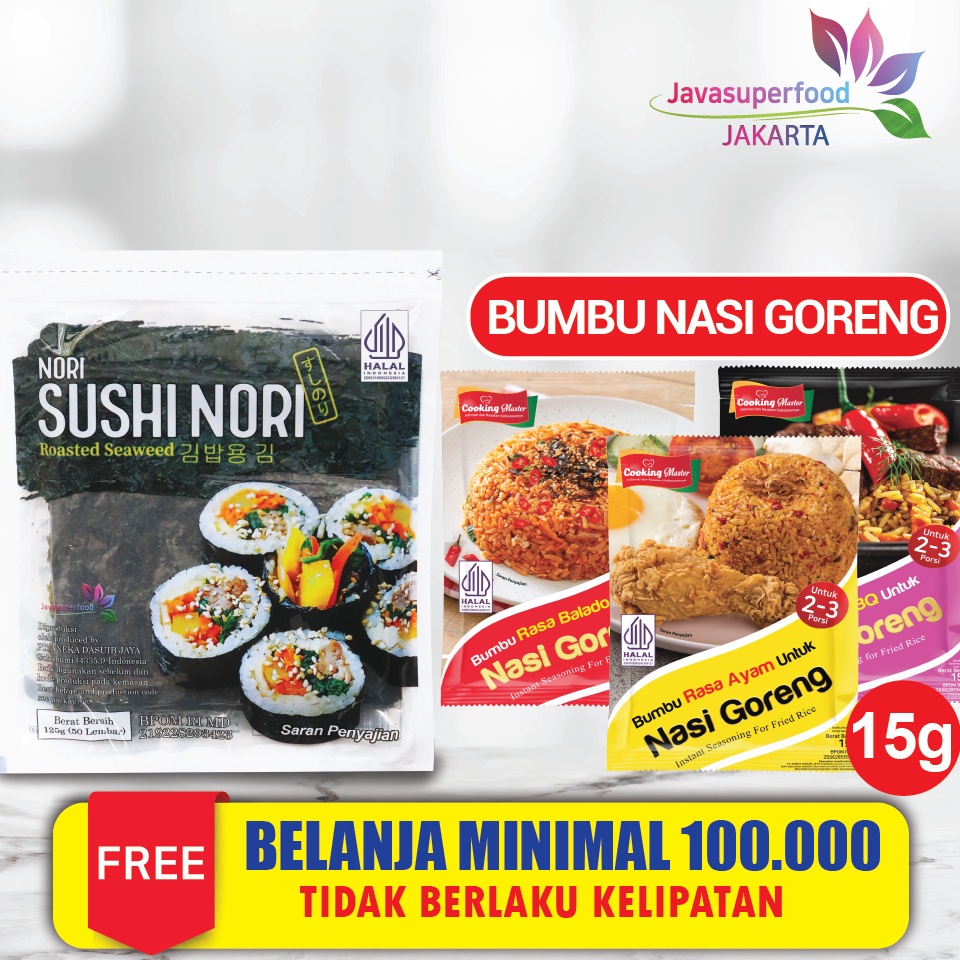 

Diju4l Sushi Nori HALAL Seaweed Rumput Laut Sushi Untuk Kimbab/ Gimbab Always