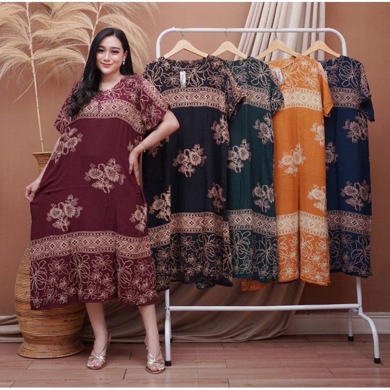 100 ribu dapat 3 daster jumbo busui cantik ld 125cm baju adem bahan rayon