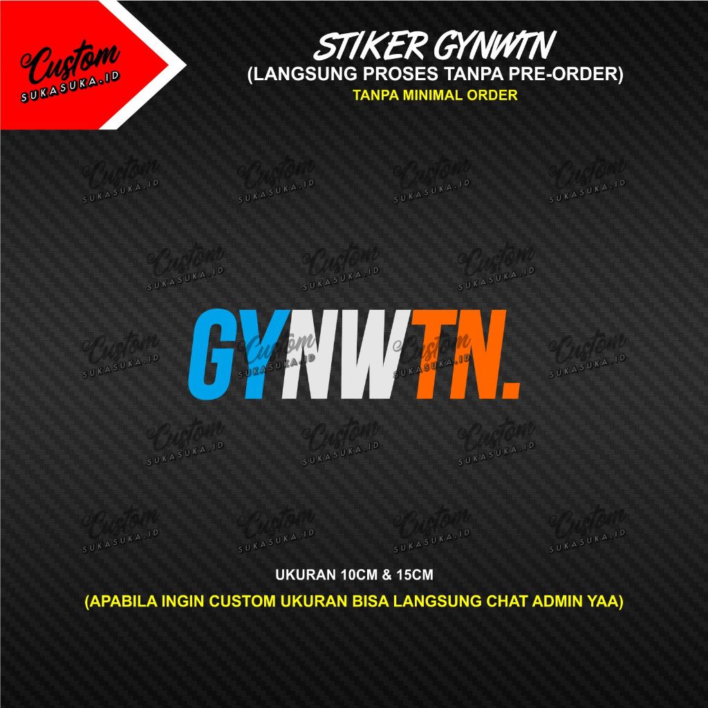 Stiker Guyonwaton GYNWTN - Cutting Sticker GYNWTN - Stiker Helm Motor Plat Nomor Laptop Dll