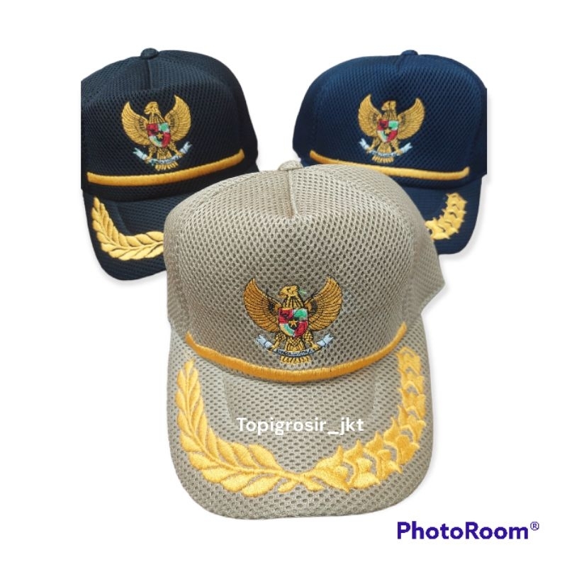 TOPI DOBLEMESS BORDIR GARUDA/DOUBLEMASK BORDIR/DOUBLEMASK POLOS/TOPI DOUBLEMASK PNS/TOPI INSTANSI BO