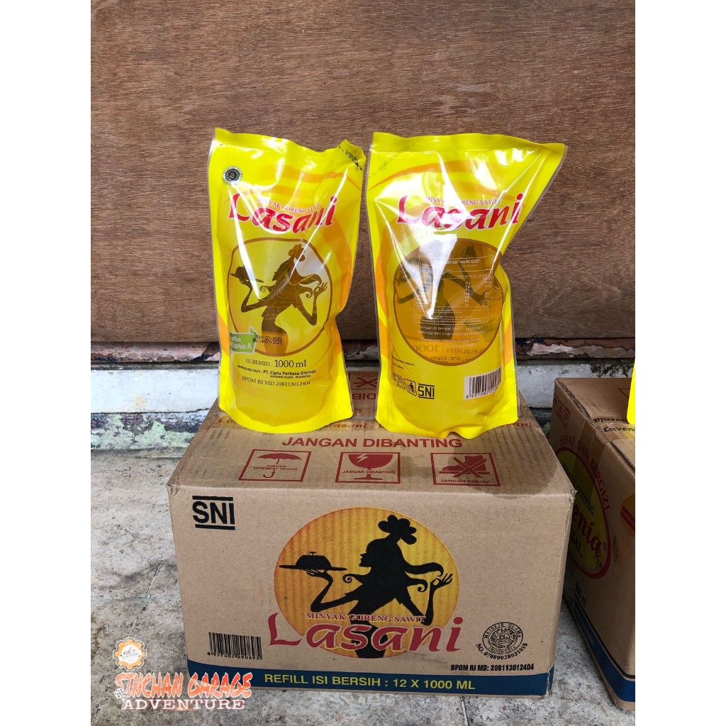 

minyak goreng 1000ml/1L kemasan reffil lasani @1karton (12pcs)