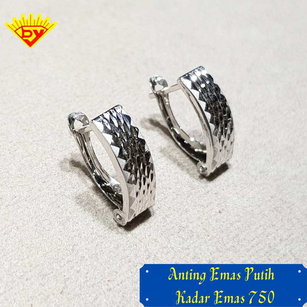 Anting Emas Putih 709 Kadar Emas 750